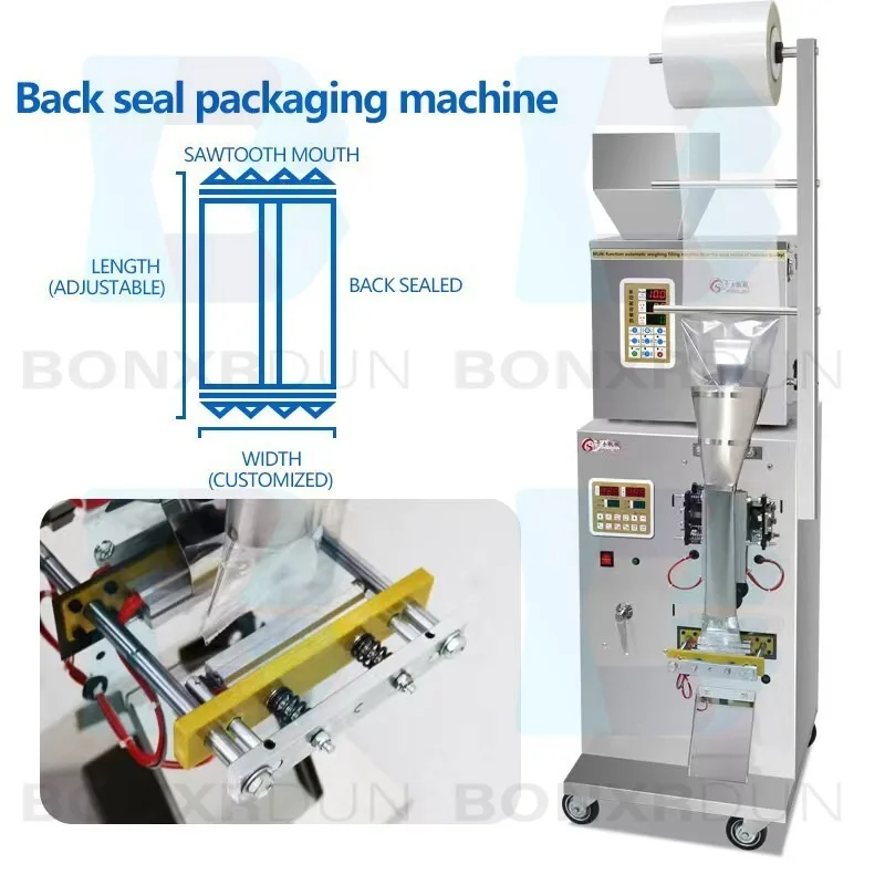 

Back Sealing Electric Packaging Machine For Powder Particle Filling Machine 100g