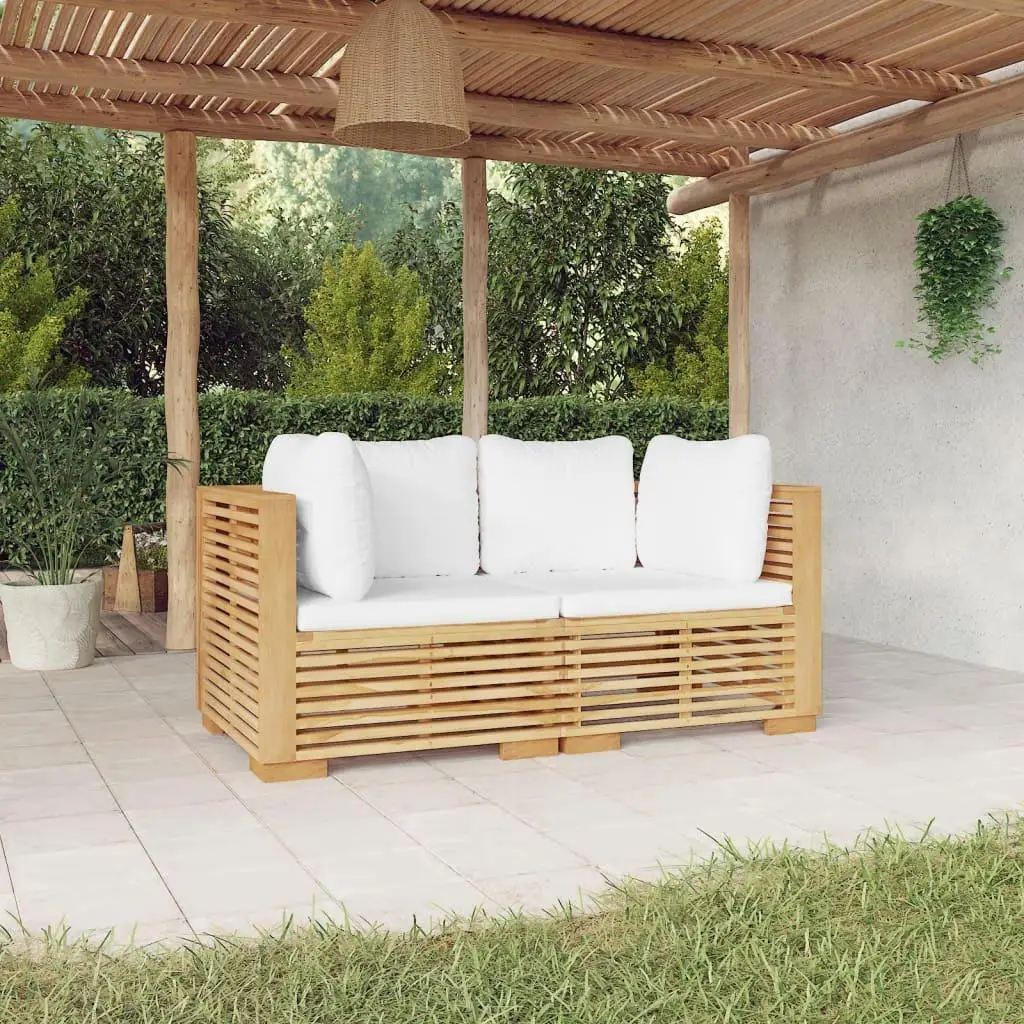 

Modern Corner Sofa Cream White Solid Teak Wood Medium Modular