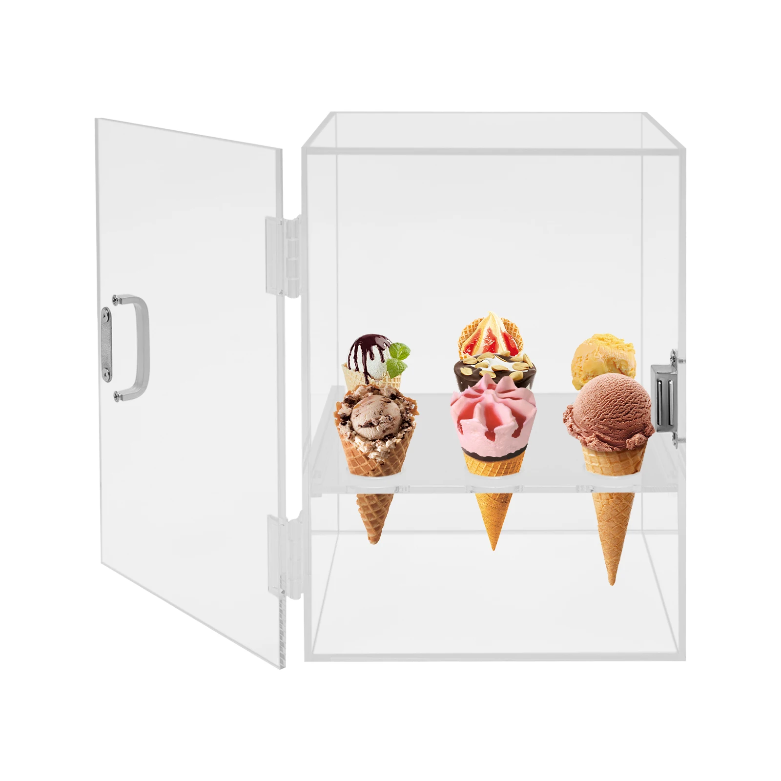 

9 Holes Ice Cream Cone Cabinet Transparent Ice Cream Cone Display Cabinet Box