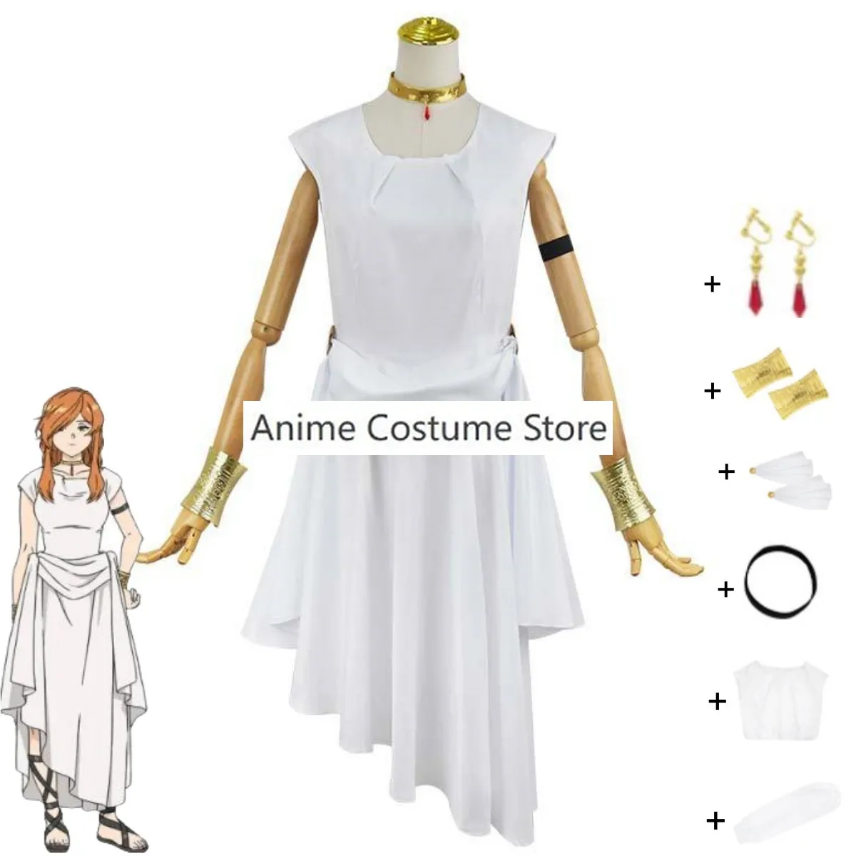 

Anime Frieren At The Funeral Flamme Cosplay Costume Frieren - Nach Dem Ende Der Reise White Dress Woman Sexy Carnival Suit