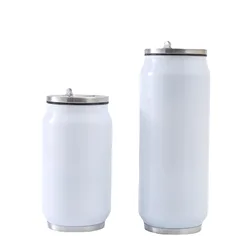 DIY Photo Print Sublimation Blank 12oz 17oz Stainless Steel  Soda Can Style Custom Logo Tumbler With Straw cola cans Bottle