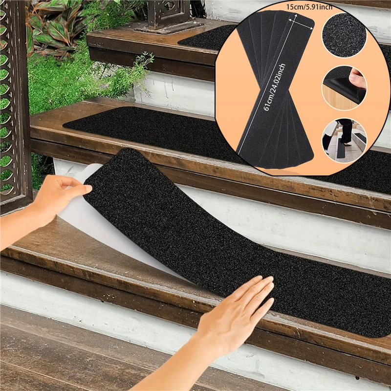 

Stair Non Slip Pad Tread Carpet Mat Self-adhesive Floor Mat Door Mat Step Staircase Frosted Waterproof And Wear-resistant 10pcs