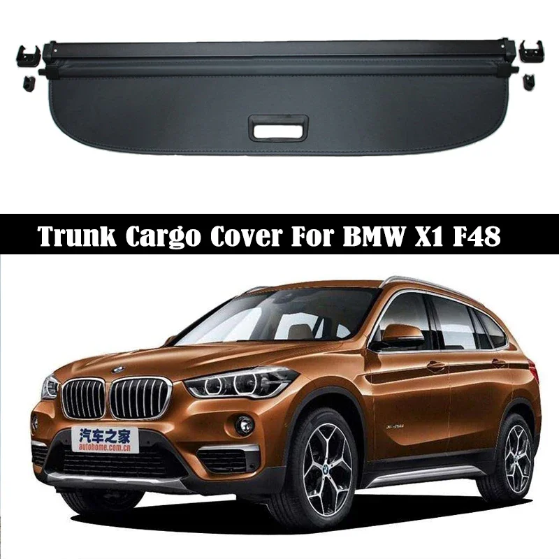 Rear Trunk Cargo Cover For BMW X1 F48 2016-2022 Shield Shade Curtain Partition Board Privacy Blinds Security Accessories