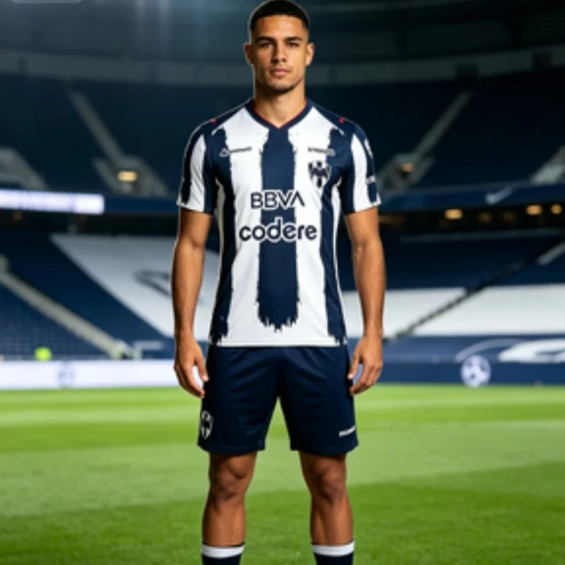 2026 New CF Monterrey BBVA Jersey Parent-child Star Chasing T-shirt Streetwear Breathable Suitable for Daily and Training Wear