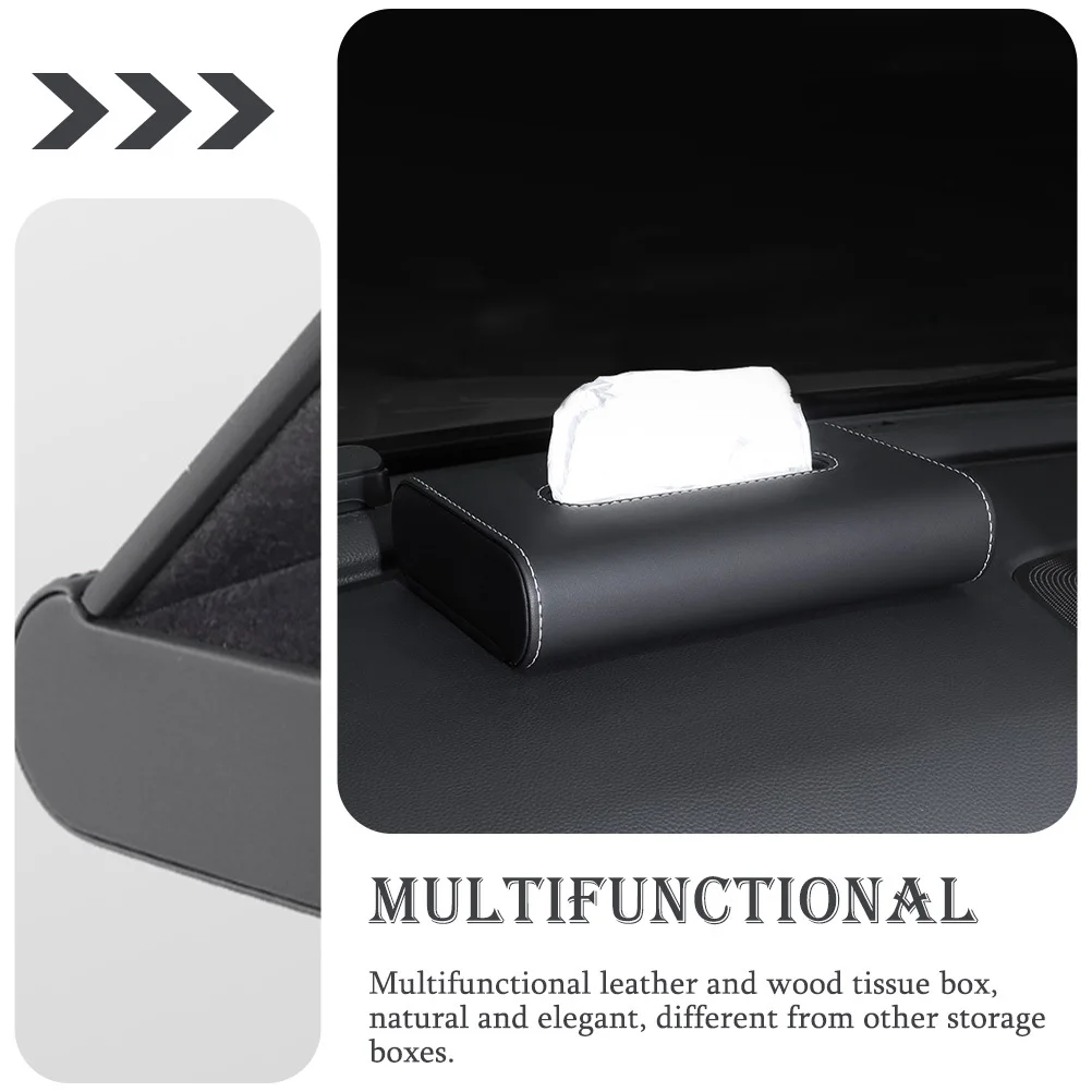 

1Set Modern Tissue Box Wood Multifunctional Home Office Decor Black Stylish Minimalist Design Napkin Holder