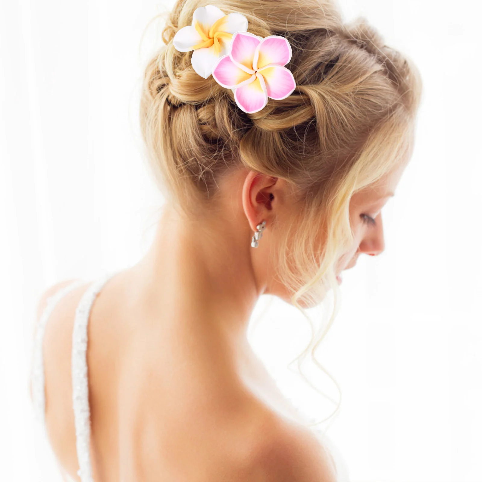 

12Pcs Flower Hairbands Plumeria Elastic Hair Ties Tropical Parties Birthday Weddings Seaside Hair Accessories Plumeria Hairband