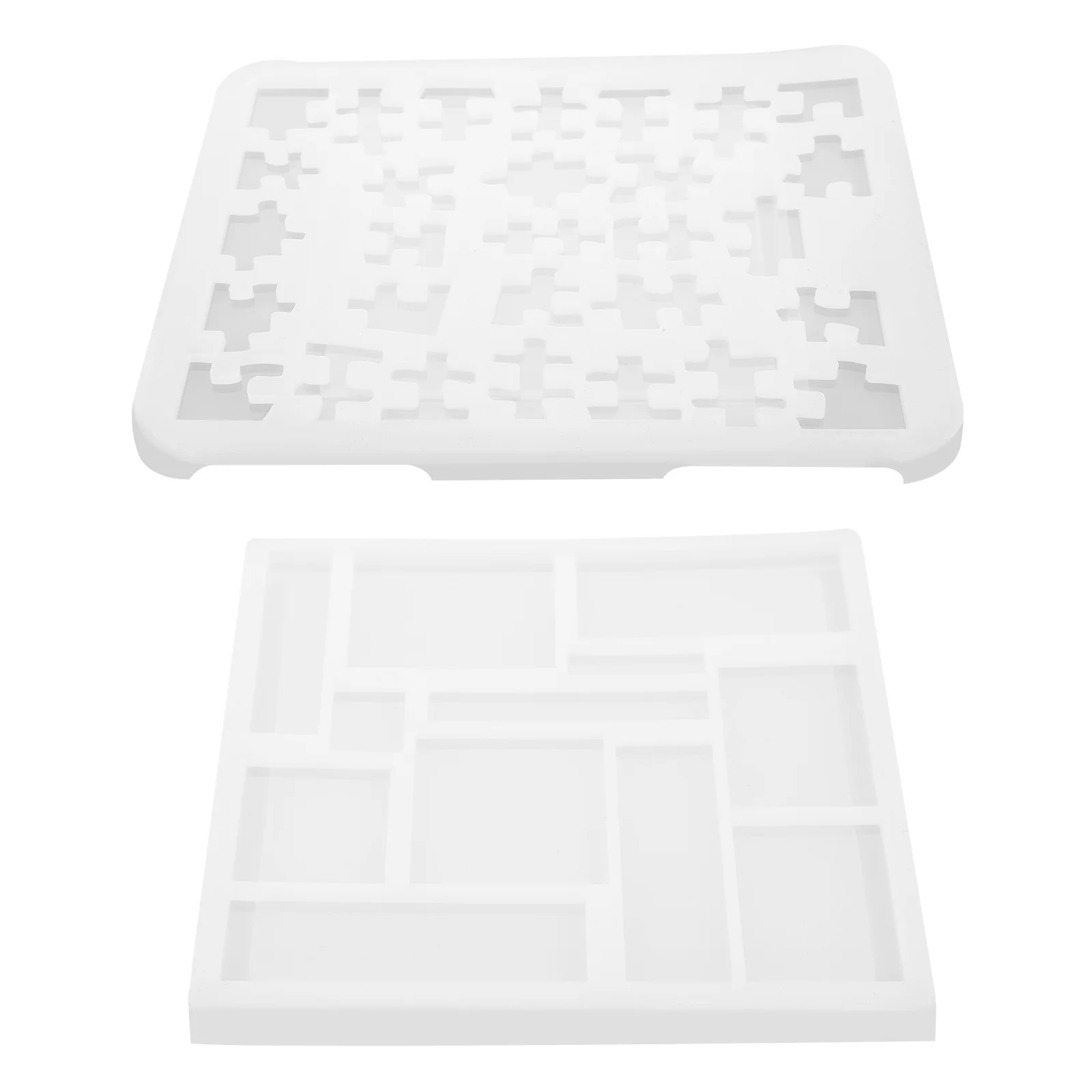 

2Pcs Geometric Puzzle Mold Silicone Flexible Reusable DIY Casting Mold for Resin Craft Epoxy Crystal Ornament Making