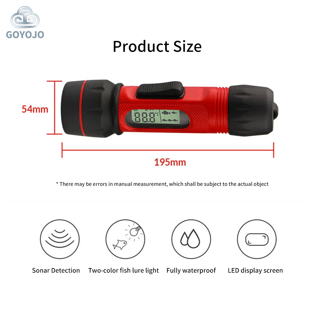 الجليد الصيد صدى أسلم لاسلكي أسلم عمق محول الطاقة الرقمية المحمولة الاستشعار السونار Fishfinder الصيد الشتاء