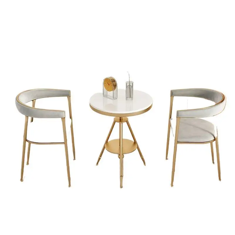 

Light luxury balcony tea table and chair, leisure table and chair three-piece set