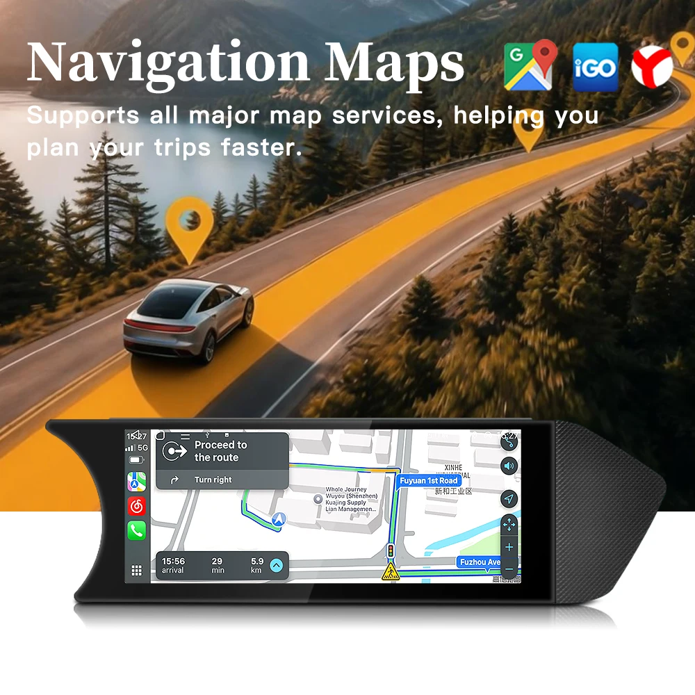 STWEI Wireless CarPlay Android Auto Linux Touch Screen BT Display 8.8Inch For Mercedes Benz C‑Class W204 S204 NTG4.5