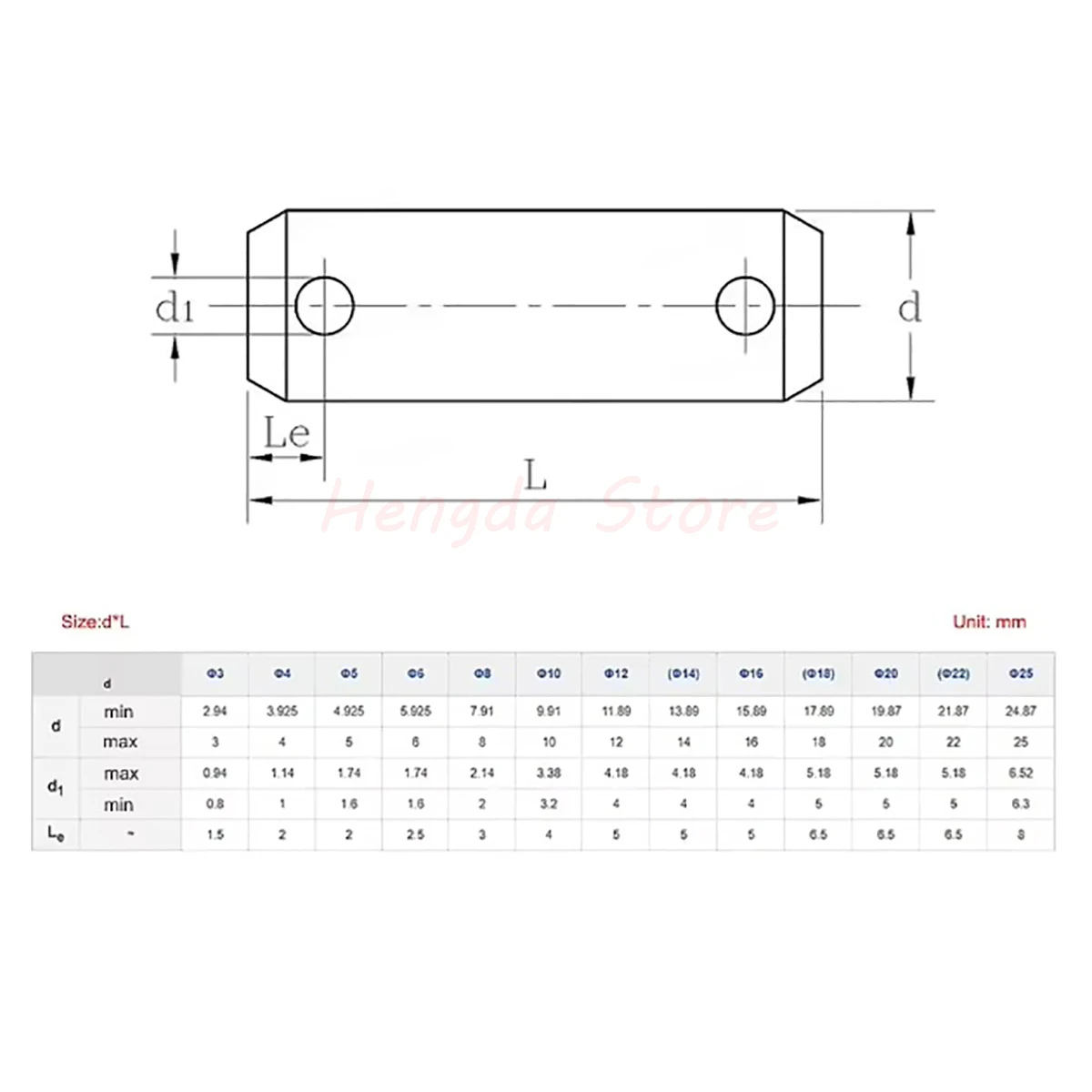 M4 M5 M6 M8 M10 M12 304 Stainless Steel Shaft Locating Pins with Double Ended Hole GB880 Cylindrical Pin Positioning Pins