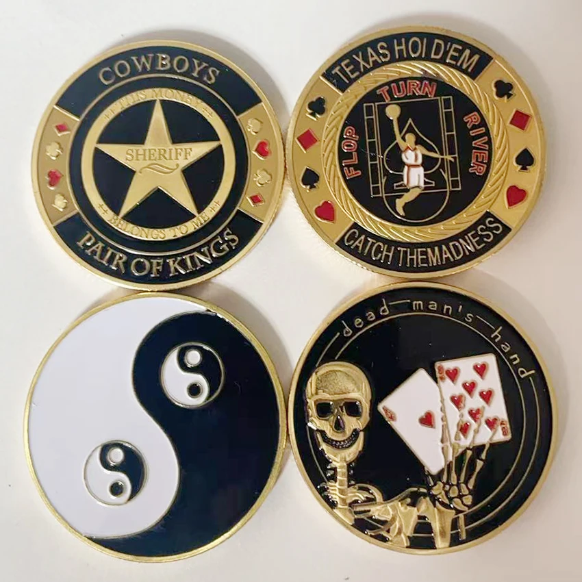 Casino Poker Chips Golden Plated Challenge Coins Collectibles with Coin Holder Challenge Coin Souvenirs Original Gifts