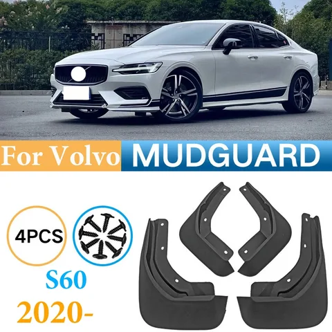4 шт. для Volvo S60 2020-2024 брызговики, брызговики, передние и задние колеса, аксессуары для стайлинга автомобилей
