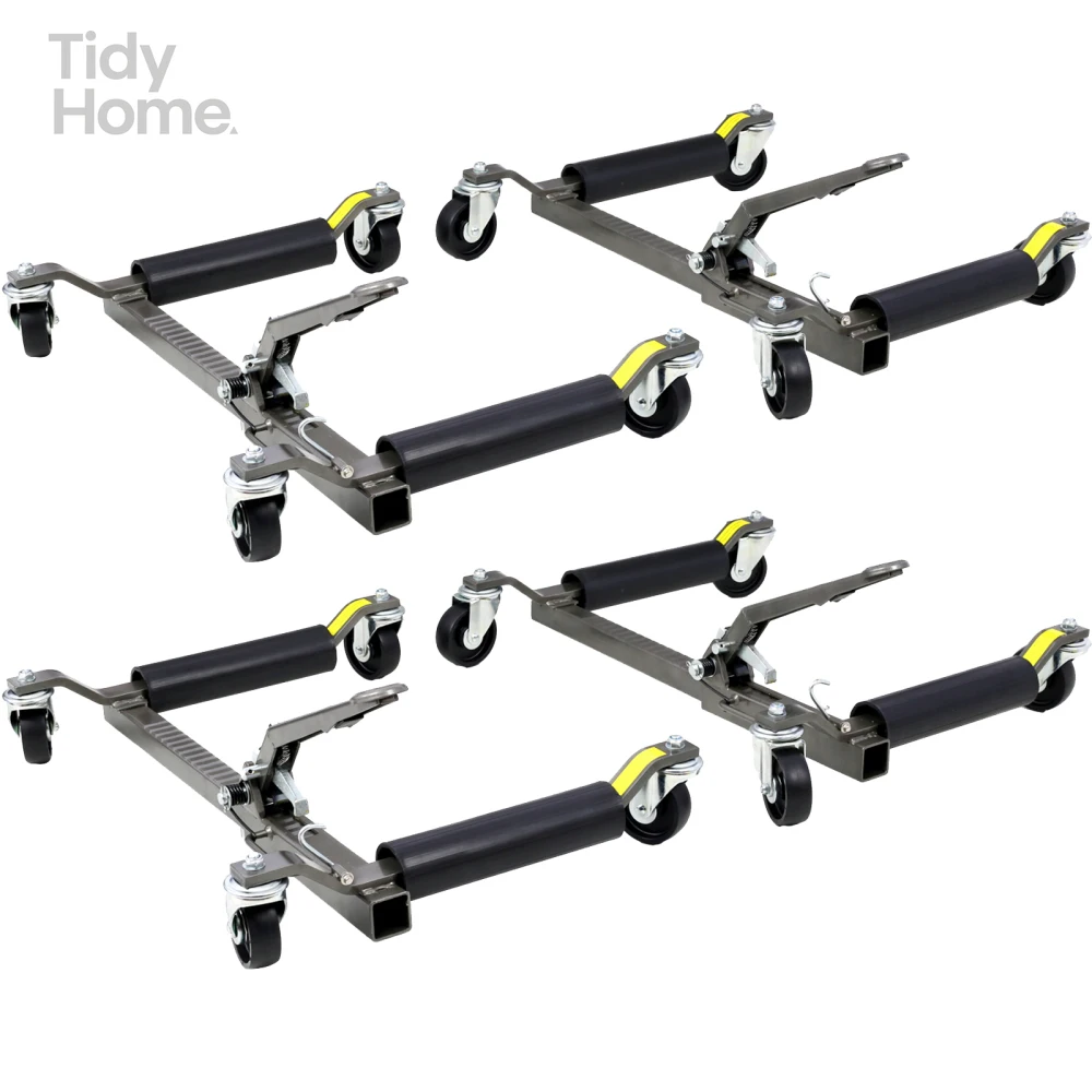 

Set of (4) Wheel Dolly Car,Skates Vehicle Positioning Hydraulic Tire Jack, Ratcheting Foot Pedal Lift Hydraulic Dolly, 1,250lbs