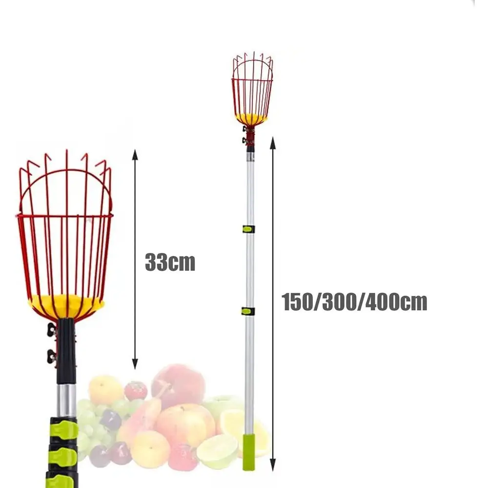 높은 과일을 수확할 수 있는 바구니가 달린 텔레스코핑 수확봉: 아보카도, 도토리, 레몬, 배, 망고