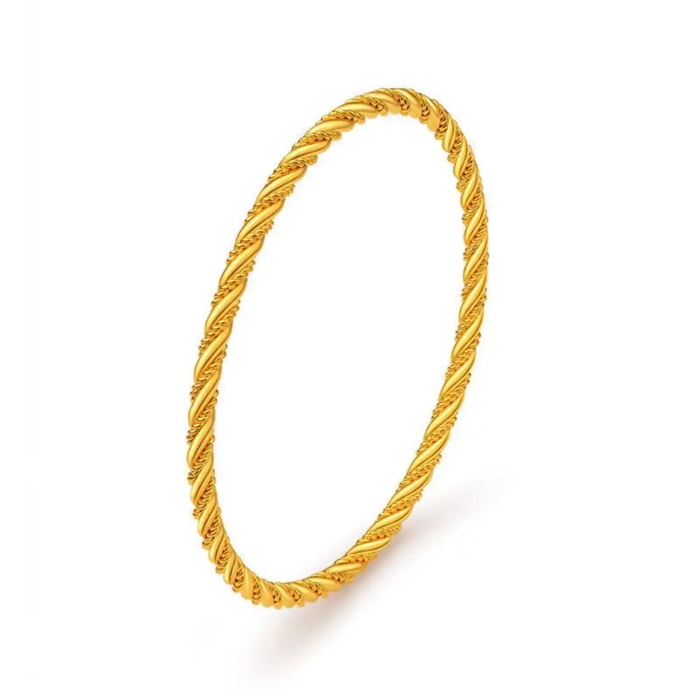 Presente criativo pulseira de torção de cobre elegante pulseira de ouro personalizada acessórios de joias simples