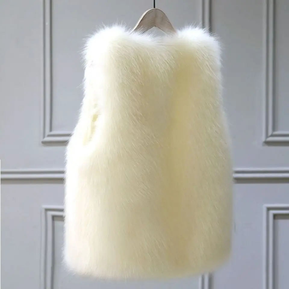 

Autumn winter New Women's Imitation Fox fur Vest Women's Korean version Loose Warm Cotton Fur Coat Female Short Waistcoat Tops