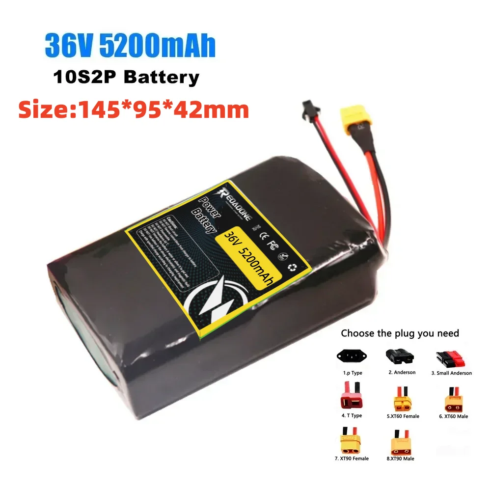 

Литий-ионный аккумулятор Reoaoone 36 В, 5200 мАч (10S2P), подходит для самовсасывающих машин на воздушной подушке