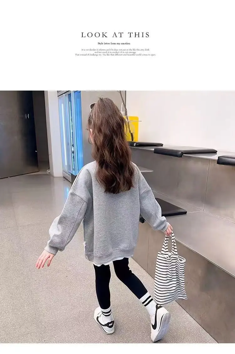 Koreanische Version Kleidung Baby Mädchen Langarm Kinder Neue Frühherbst-Sweatshirts Niedliche Bedruckte Pullover Kinder Freizeitkleidung – Detail 11