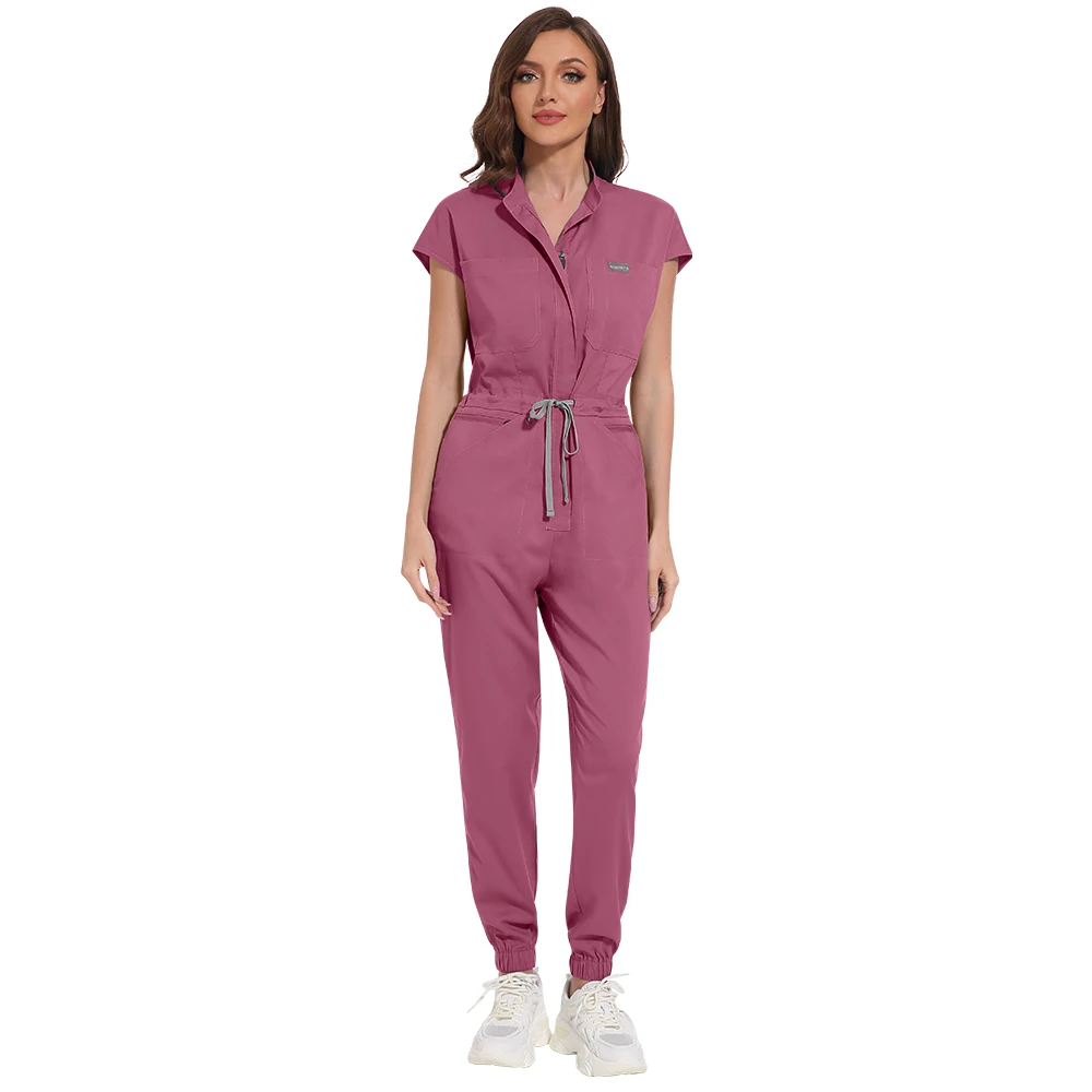 Groothandel medische kleding scrub uniform vrouwen korte mouwen scrubs jumpsuit medische ziekenhuis kleding scrub uniformen met zak