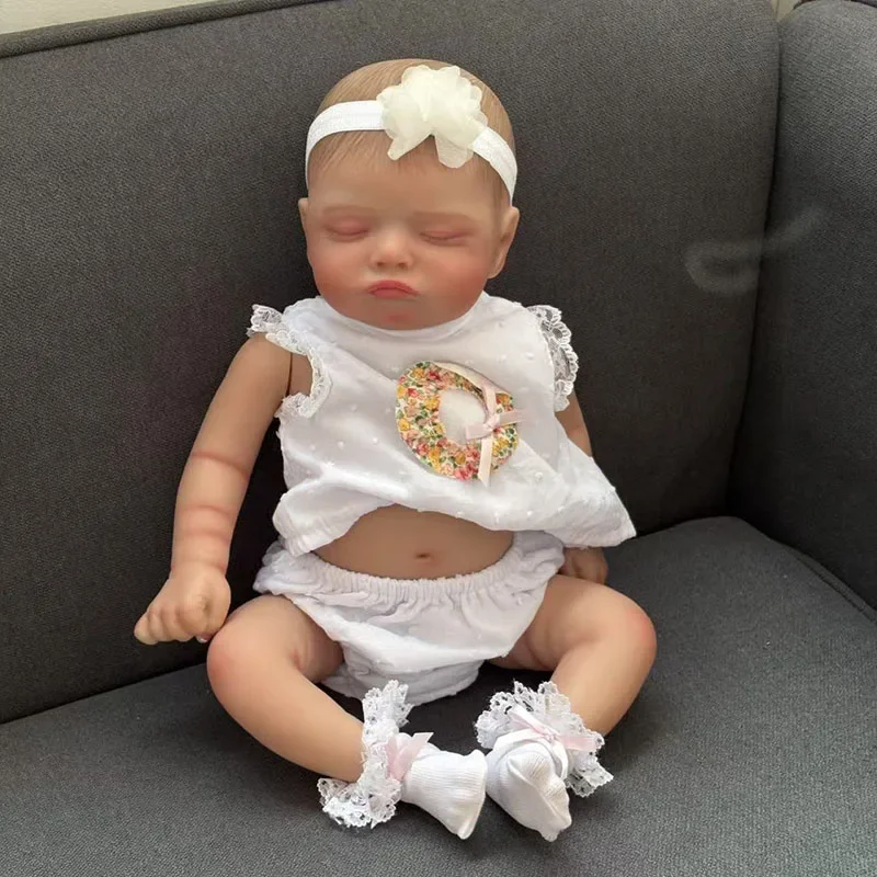 

45cm Cute Sleeping Doll Rosalie Soft Cloth / Full Vinyl Body Hand Painted with Veins