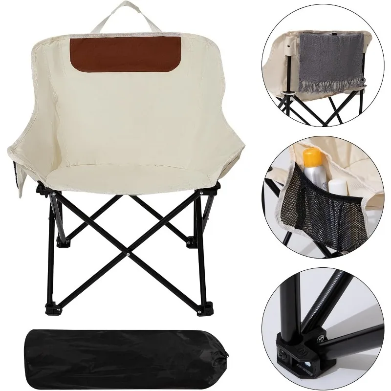 Folding Camping Chair Compact Camp Chair Outdoor Lawn Portable Lightweight Chair with Carrying Bag Beach Picnic Fishing Hiking