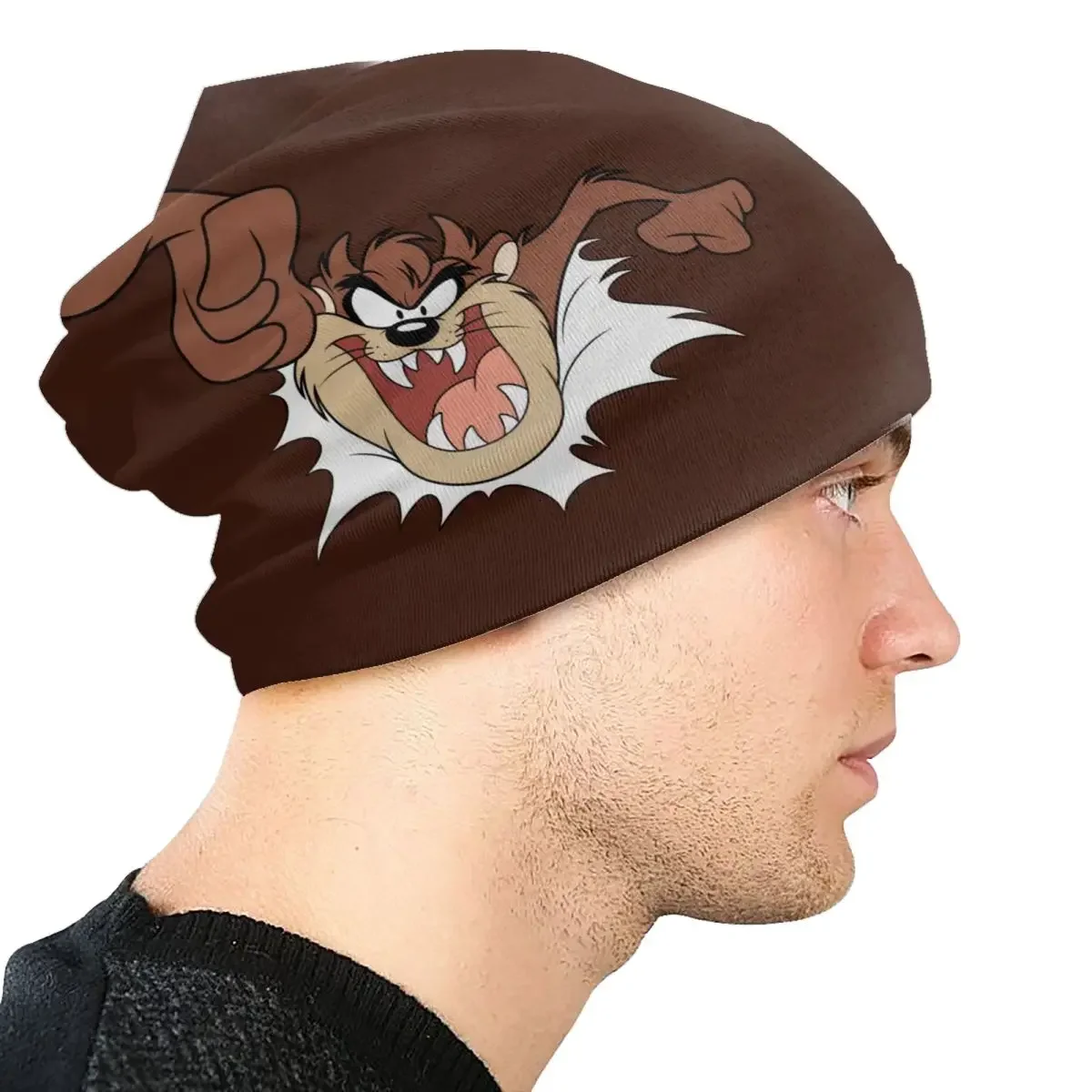 Tasmanian Devil Bonnet Hats Fashion Knitting Hat For Women Men Autumn Winter Warm Taz Cartoon Comic Skullies Beanies Caps