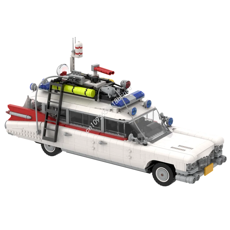 

2837 деталей MOC Модель Ghostbusters ECTO-1 с наклейками на дверях, конструктор, рождественский подарок, игрушка, креативная идея для самостоятельной сборки