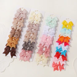 10Pcs/set Grosgrain Ribbon Bowknot Hair Clips For Cute Girls Colorful Bows Clip Hairpin Barrettes Headwear Kids Hair Accessories