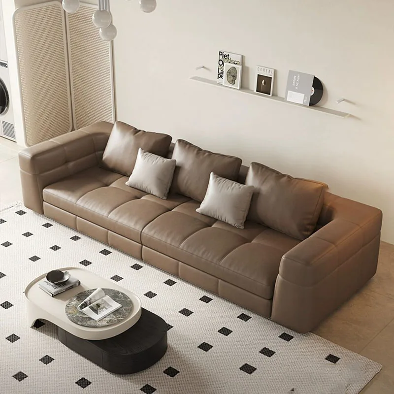 Genuine Leather Living Room Sofas Minimalist Arm Luxury Lounge Sofa Modular Single Office Furniture Woonkamerbanken Home