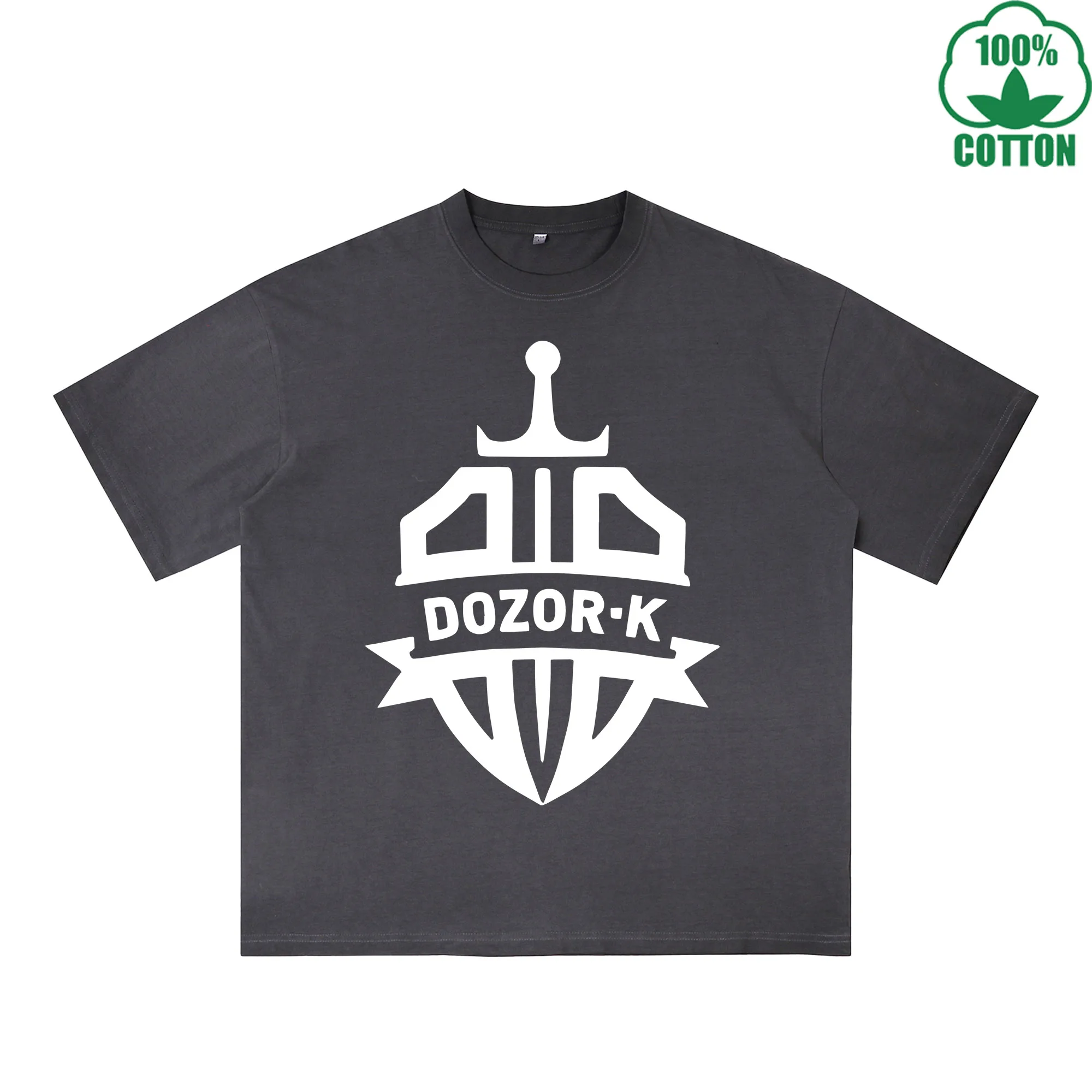 

Dozor Printed Dirty WashT-Shirt 230G Multicolor Loose Trendy Fashionable 100%Cotton Short Sleeve Top