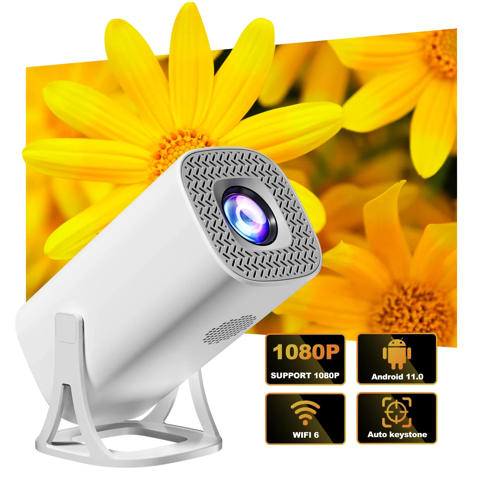 FOCABO S40 Home Ultra-Hd Projector Connected Mobile Phone Wireless Projection Screen 1080P High Lumen Highlight Portable