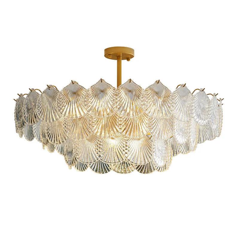 

Vintage glass chandelier art shell glass bedroom light