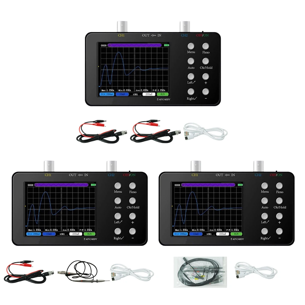 

SCO2 Digital Storage Oscilloscope 50M Sampling Rate Dual Channel 10MSa/S Analog Bandwidth One Key AUTO 20KB Memory Depth