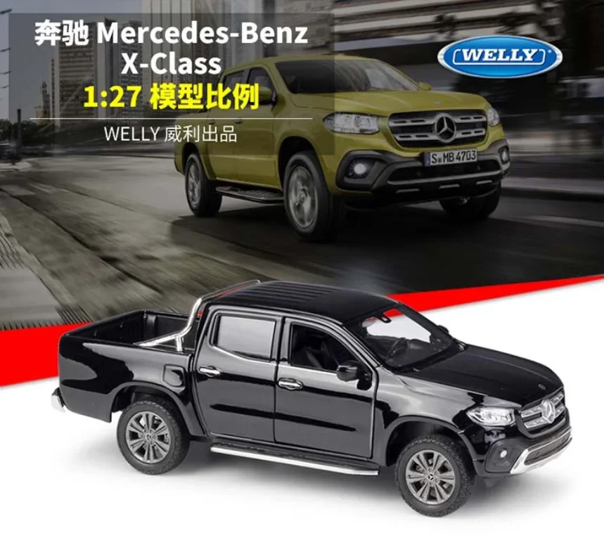 WELLY 1:27 Mercedes Benz X-Class Car Classic Pickup Truck Metal Vehicle Diecast Alloy Model Toy Car For Children Gift Collection