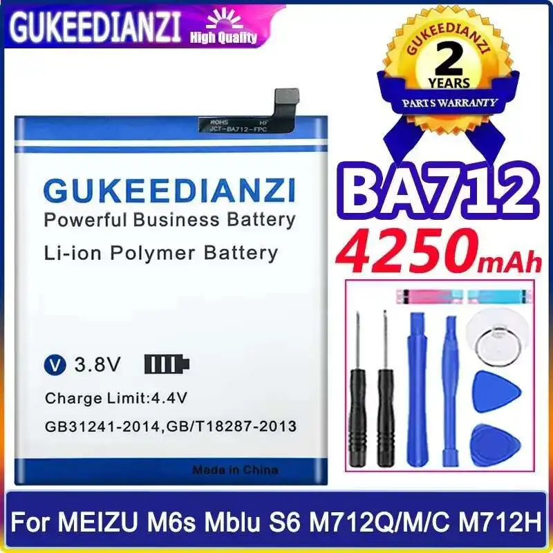 

4250Mah For Meizu M6s Meilan S6 Mblu M712Q M C M712H BA712 Reliable Replacement Mobile Phone Battery