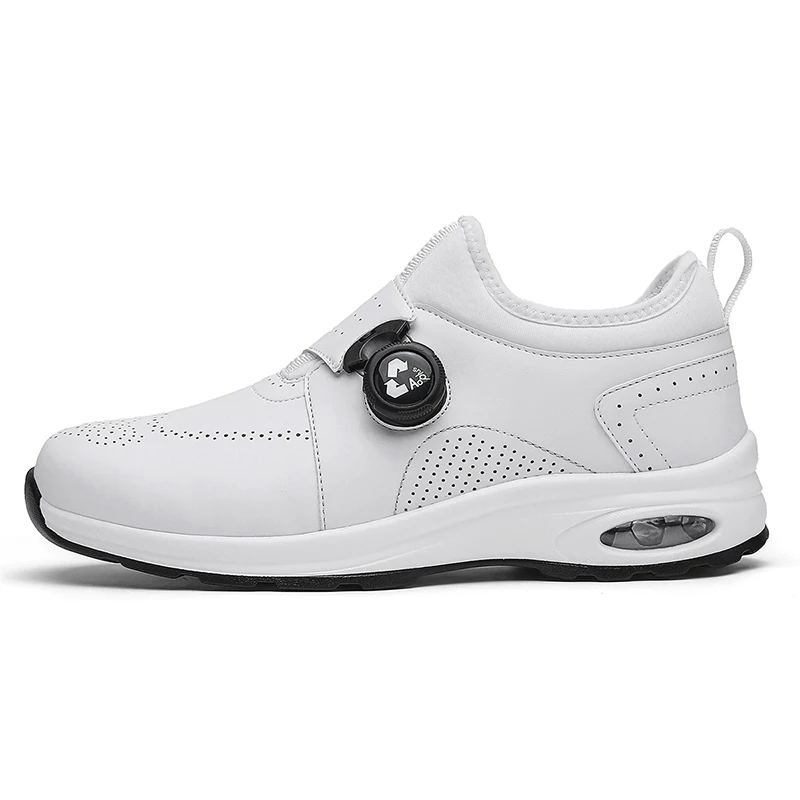 

Белая модная мужская повседневная спортивная обувь для гольфа. Удобные и дышащие кроссовки для бега. Уличные велосипедные кроссовки с воздушной подушкой.