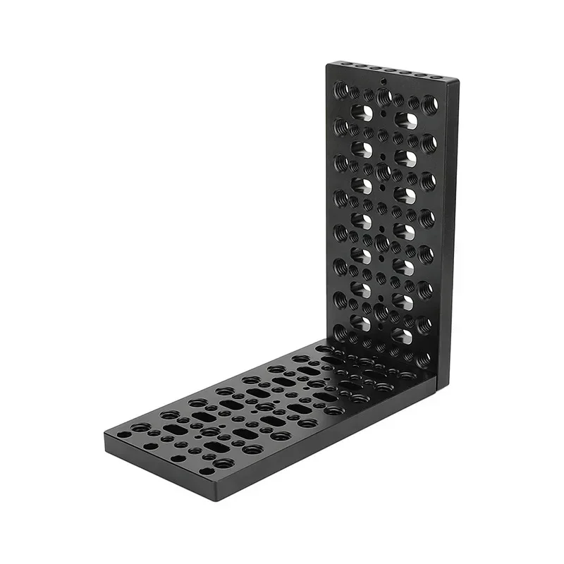 Soporte en L para cámara, placa de queso con orificios de rosca de 1/4 "-20 y 3/8"-16 y orificios de localización ARRI para cabeza de trípode de cámara DSLR