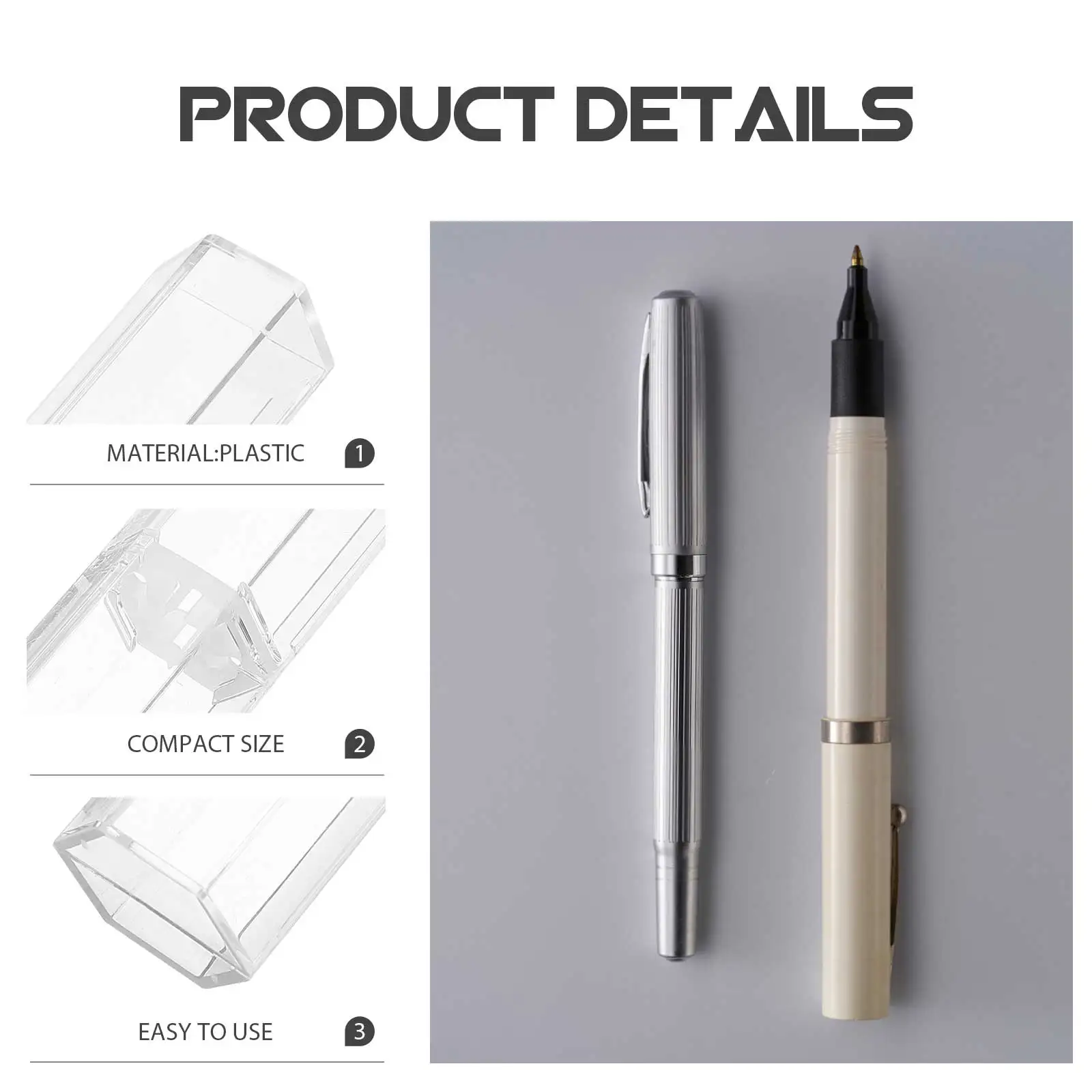 

10Pcs Clear Plastic Pen Case Small Pencil Boxes Transparent Pen Storage Display Box Gift Packaging Transparent Packaging Box