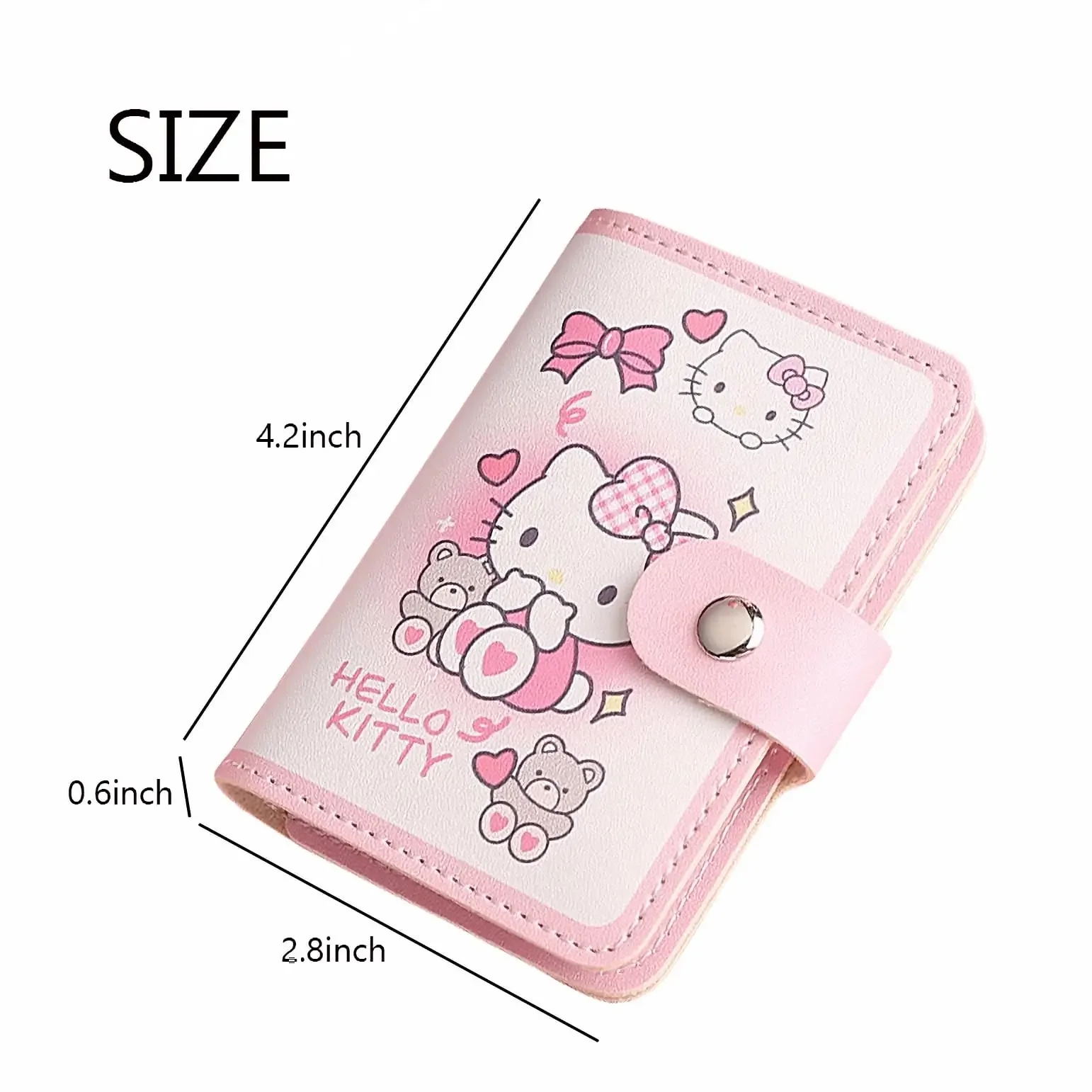 Sanrio Credit Card Holder Hello Kitty My Melody Mini Thin Leather Id Card Bag Soft Pu Wallet Organizer with 20 Card Slots Purse