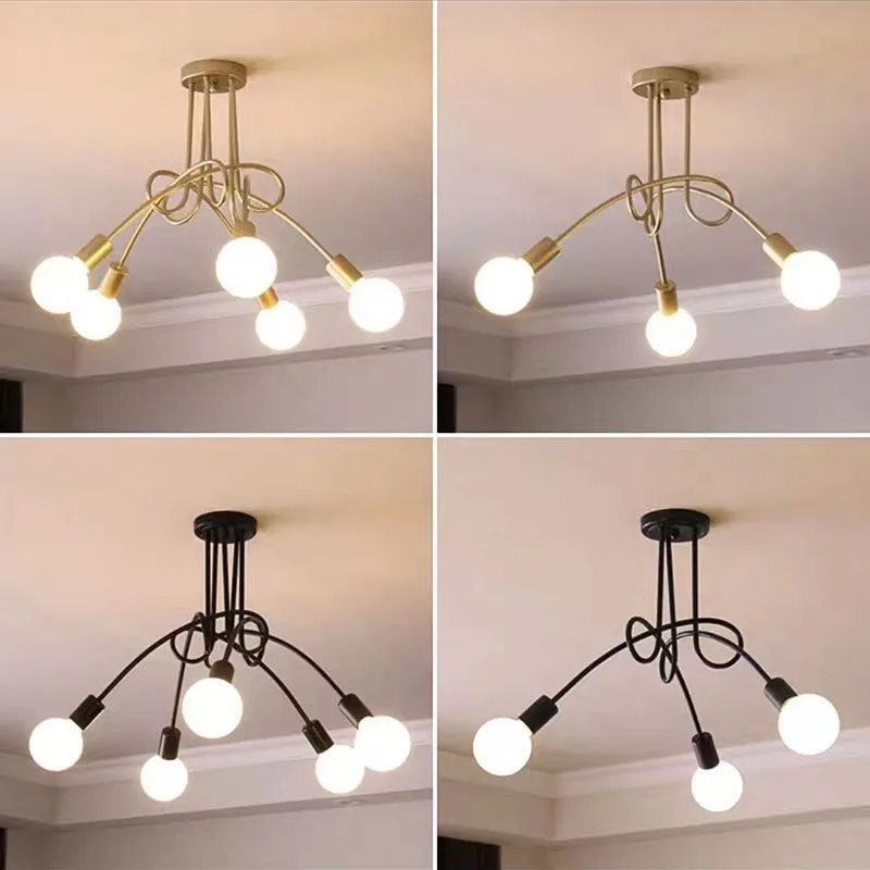 Nordic Minimalist Ceiling Pendant Light LED E27 Sputnik Chandelier Lamp Suitable for Bedrooms Living Rooms Lighting Decoration