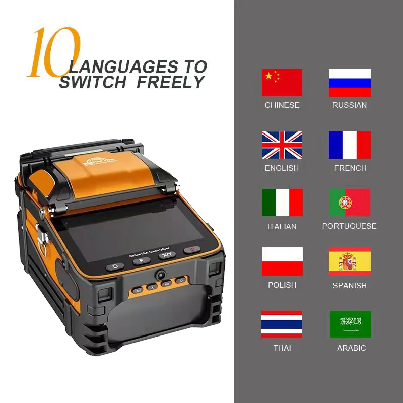 New AI-9 signal light  fiber fusion splicer 10 languages freely switch built-in optical power meter and VFL5.0