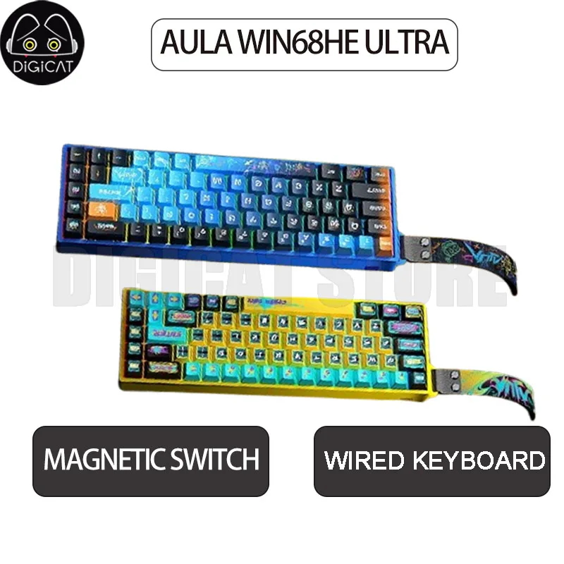 

Aula Win68he Ultra Magnetic Switch Keyboard Rt Keyboards Cnc Aluminum Alloy Low Latency Esports Wired Gaming Keyboard Controller