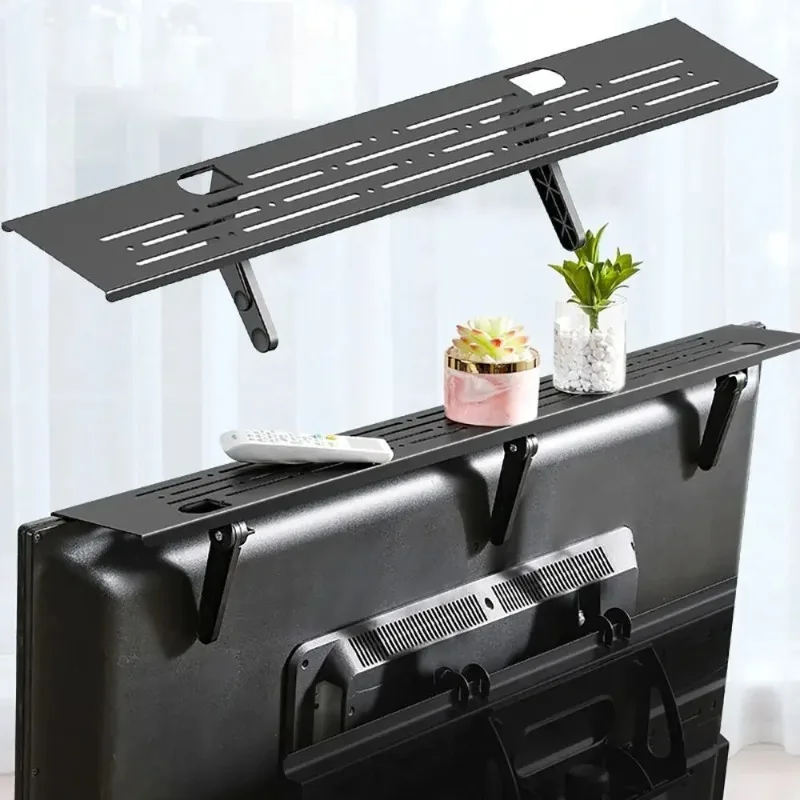 TV Top Shelf Screen Top Storage Rack Monitor Organizer Universal Home Office Saving Space Computer Router Holder Display Stand