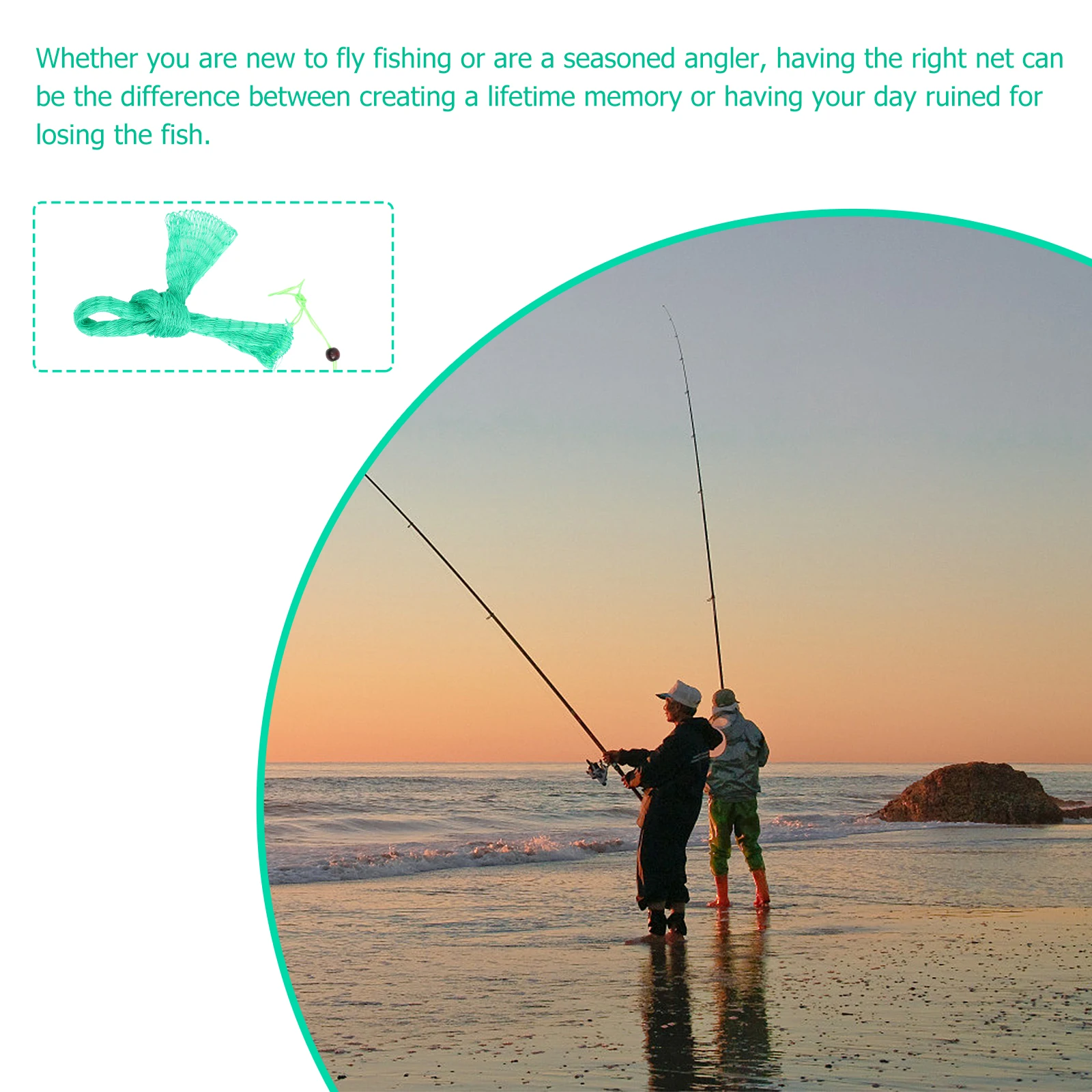 

2Pcs Practical Woven Fishing Net Sturdy Lightweight Easy Storage for Diving Catching More Fish in Lakes Rivers