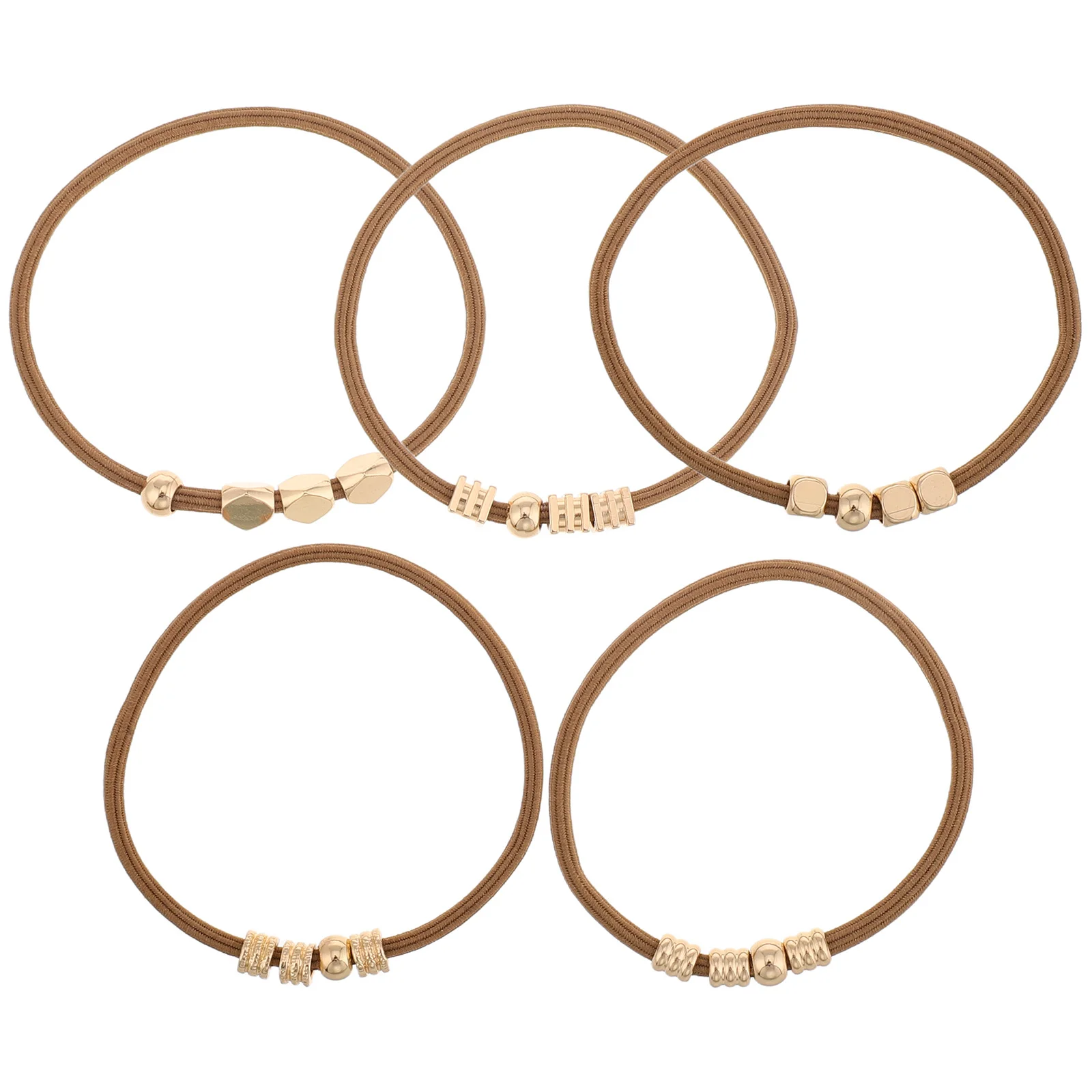 

5pcs Women Accessories Elastic Ties Bracelet Multifunctional Stretchy Scrunchies For Thick Hair Cuff Ponytail Holder Bun