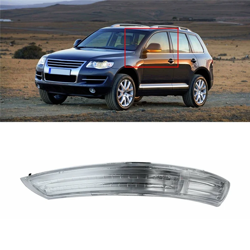 กระจกข้างรถยนต์มองหลังไฟ LED สำหรับไฟสีเหลืองสัญญาณเลี้ยวสำหรับ-VW Touareg 2007-2011 7L6949101C ซ้าย