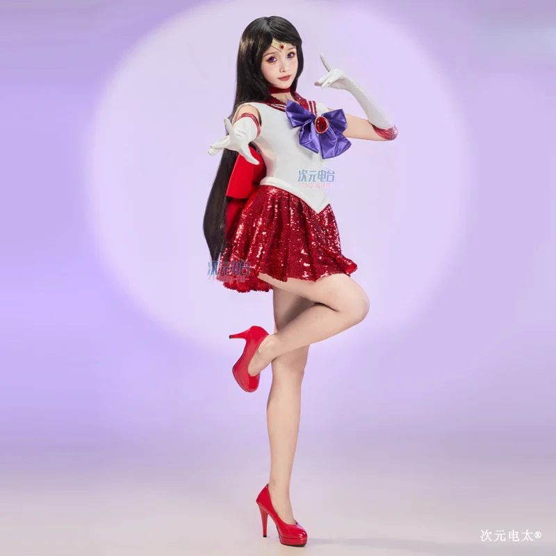 2026 Anime New Sweet JK Uniform Top Skirt Headwear, Gloves Halloween Christmas Suit Hino Rei Sailor Mars Sailor Cosplay Costume view 6