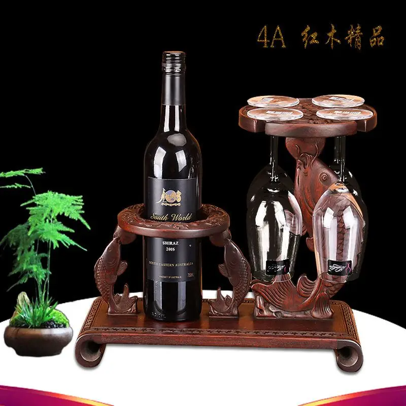 Huali mahogany wine rack, red wine solid wood creative wine rack, European  rack, wooden red  rack