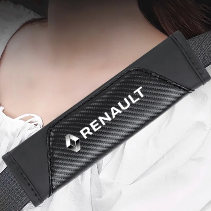 

2 шт. кожаные накладки на ремни безопасности для автомобиля, подушки для плеч, аксессуары для Renault RS Megane 2 3 4 Trafic Scenic 2 Clio Ca